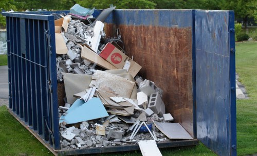 Community members participating in waste removal