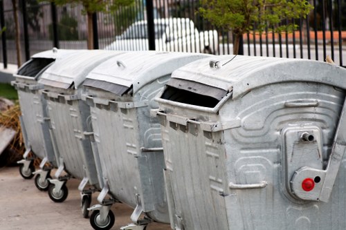 Front of commercial property with recycling containers in Alperton